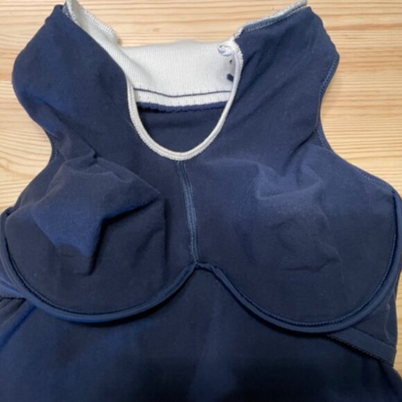 Rare circa 80s navy Speedo top w/white collar, 36C, never worn - Picture 4 of 4